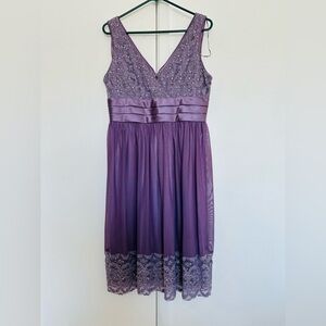 R&M Richards Lilac purple dress lace and sequins size 14W